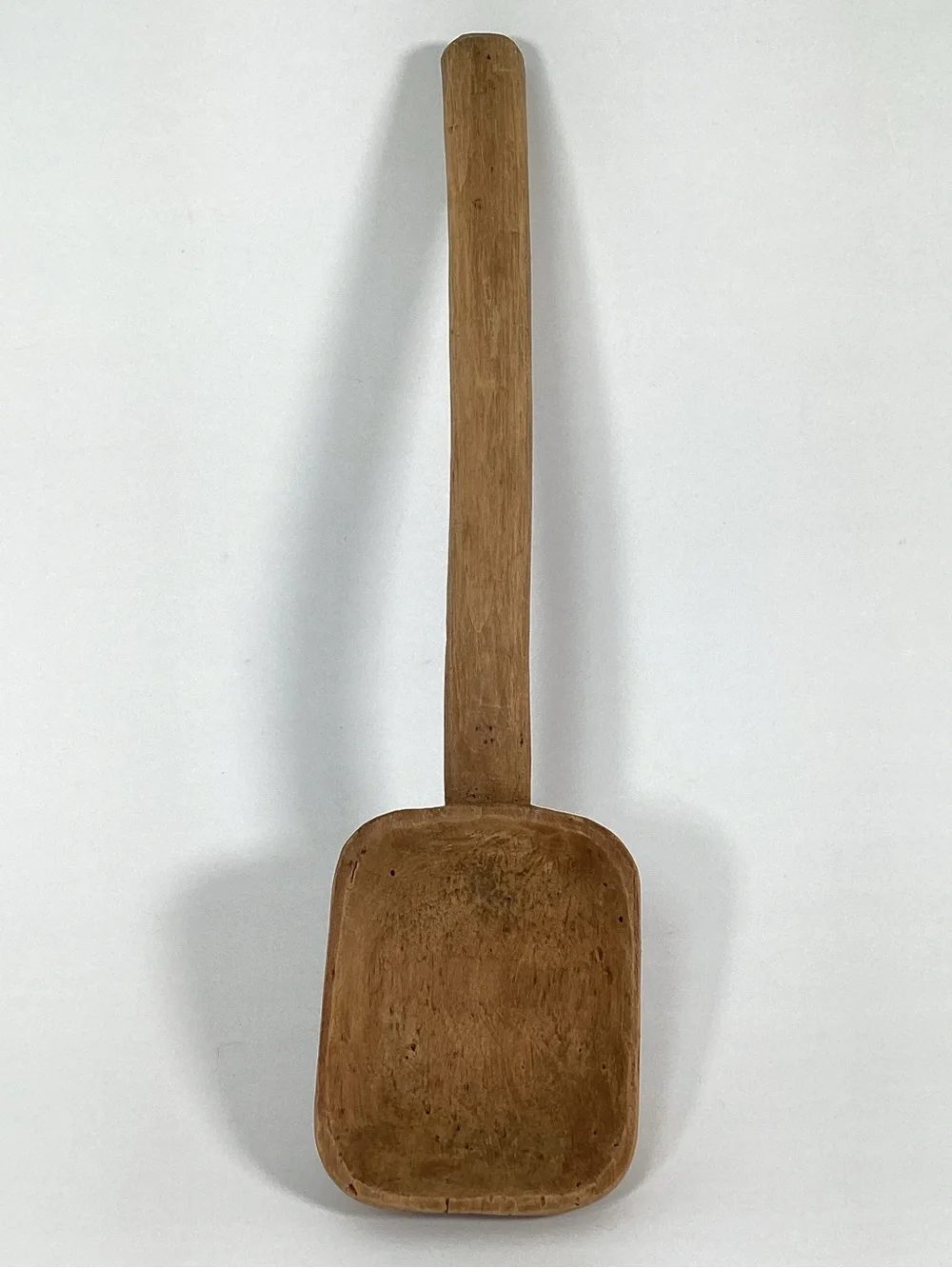 Antique Primitive Large 15 in. Wooden Spoon With Hook Hand Carved Unique